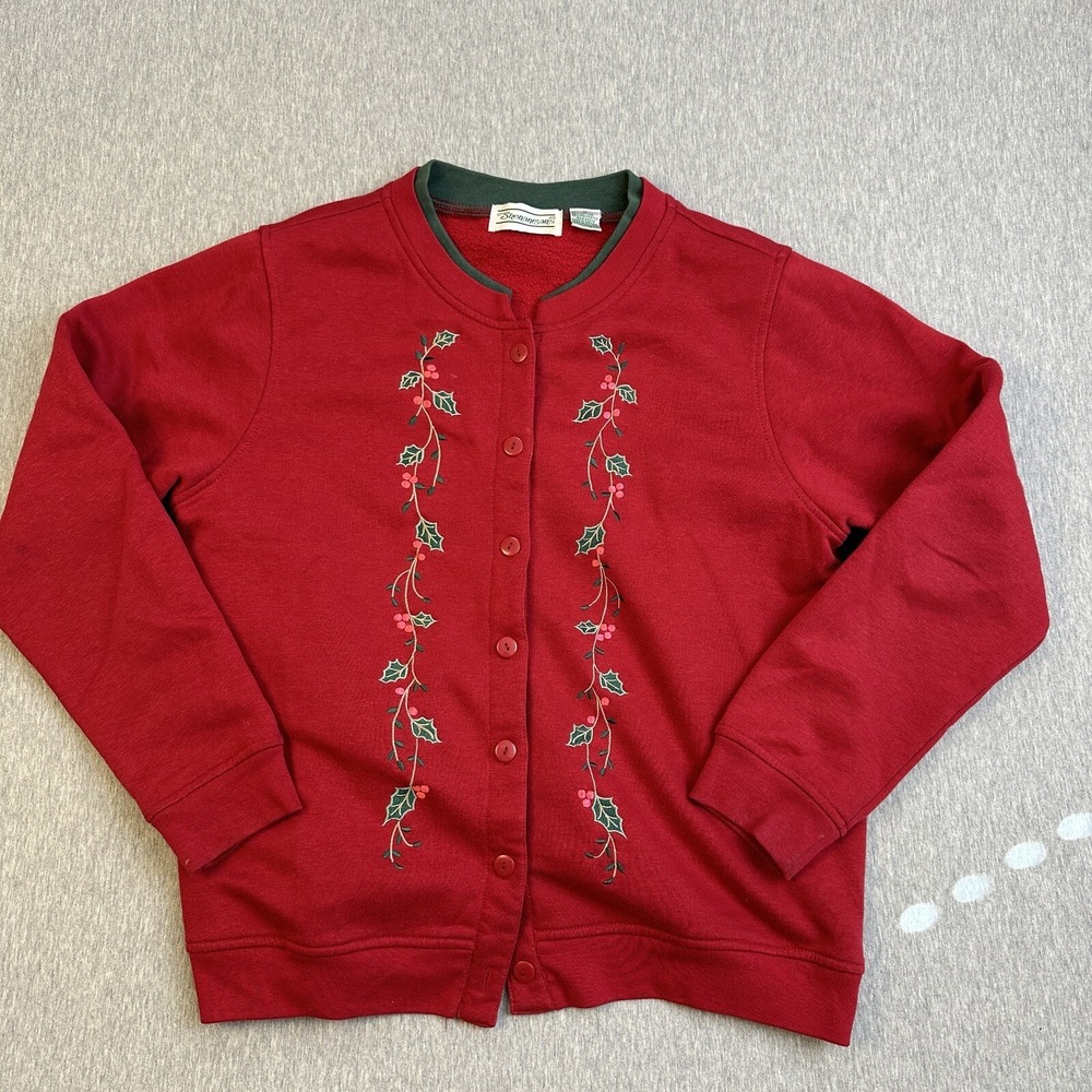 Vintage Shenanigans‎ Embroidered Floral Cardigan Adult Size M See Pics